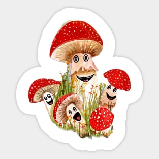 Mushroom family Sticker